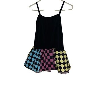 Weissman checkered blue yellow purple dance dress costume child xxl 17656